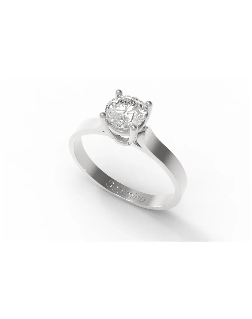 Anello con Diamante Solitario in oro bianco e diamante 0.45 carati SG06246