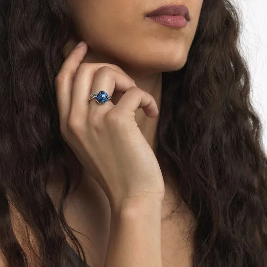 Anello con Fiore Blu