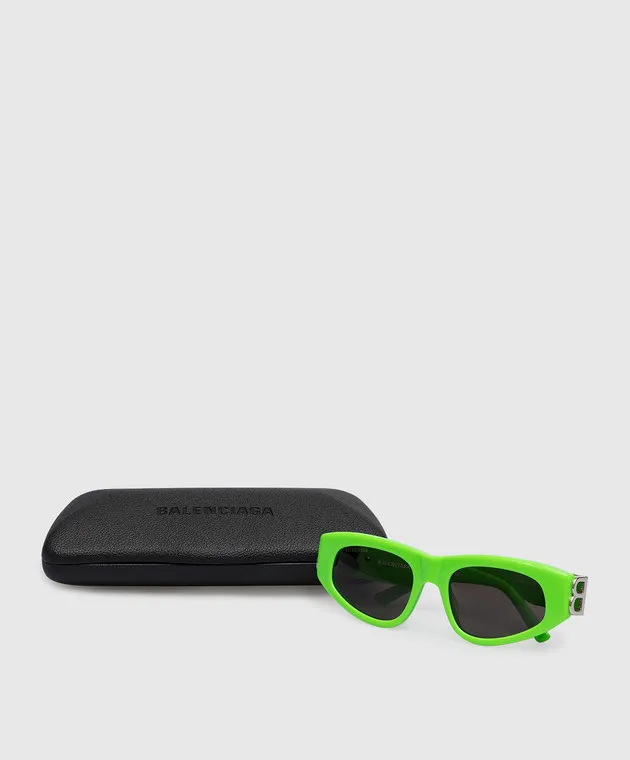 Balenciaga Occhiali da sole Dynasty BB Monogram in verde neon 621642T0001