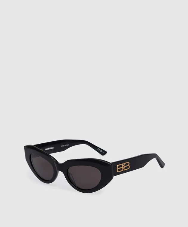 Balenciaga Occhiali da sole Rive Gauche in nero invecchiato 703435T0001