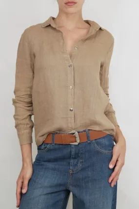 Bulier-Camicia in lino - Camel