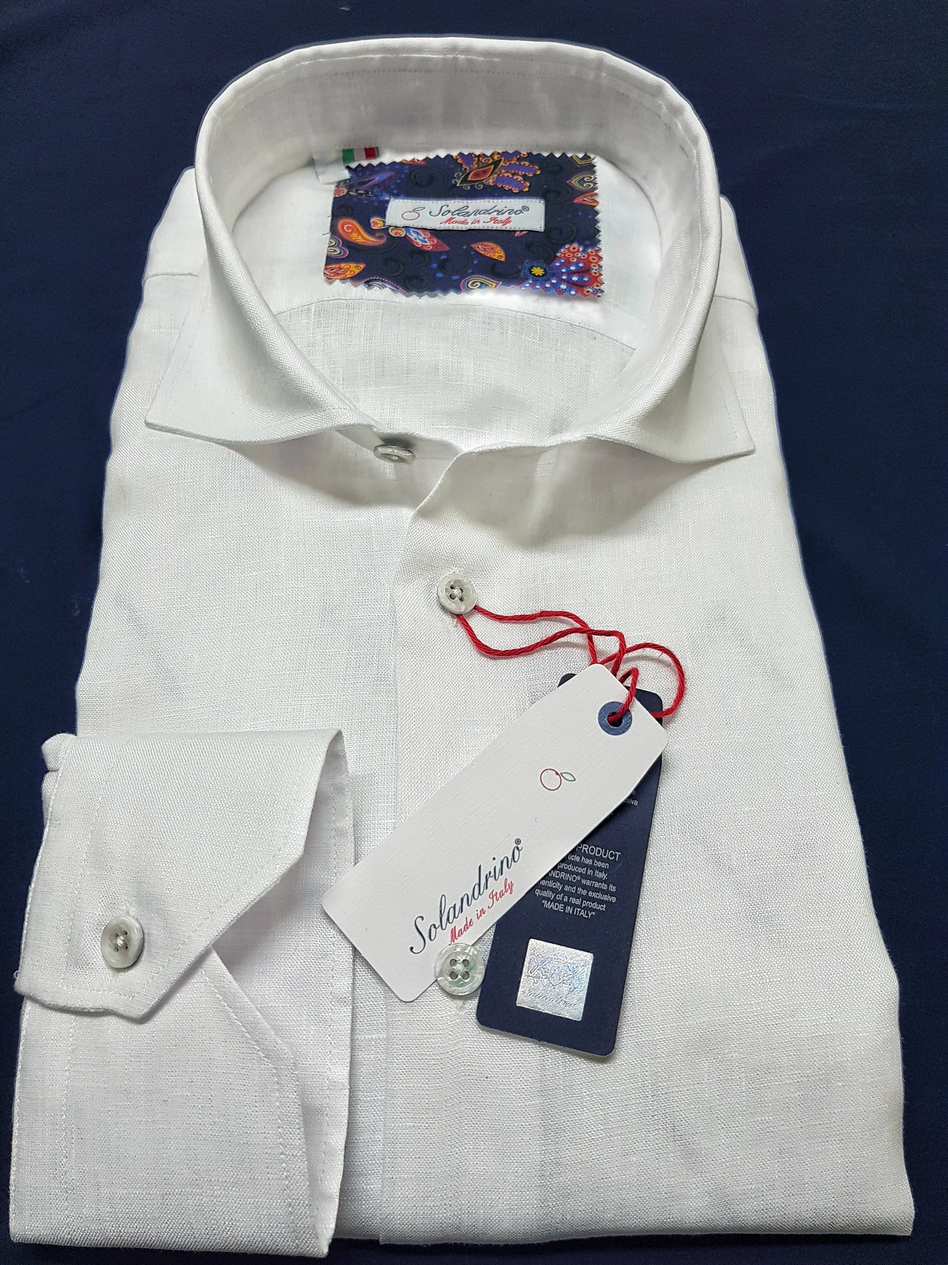 Camicia Bianca puro Lino made in Italy - white Linen Shirt