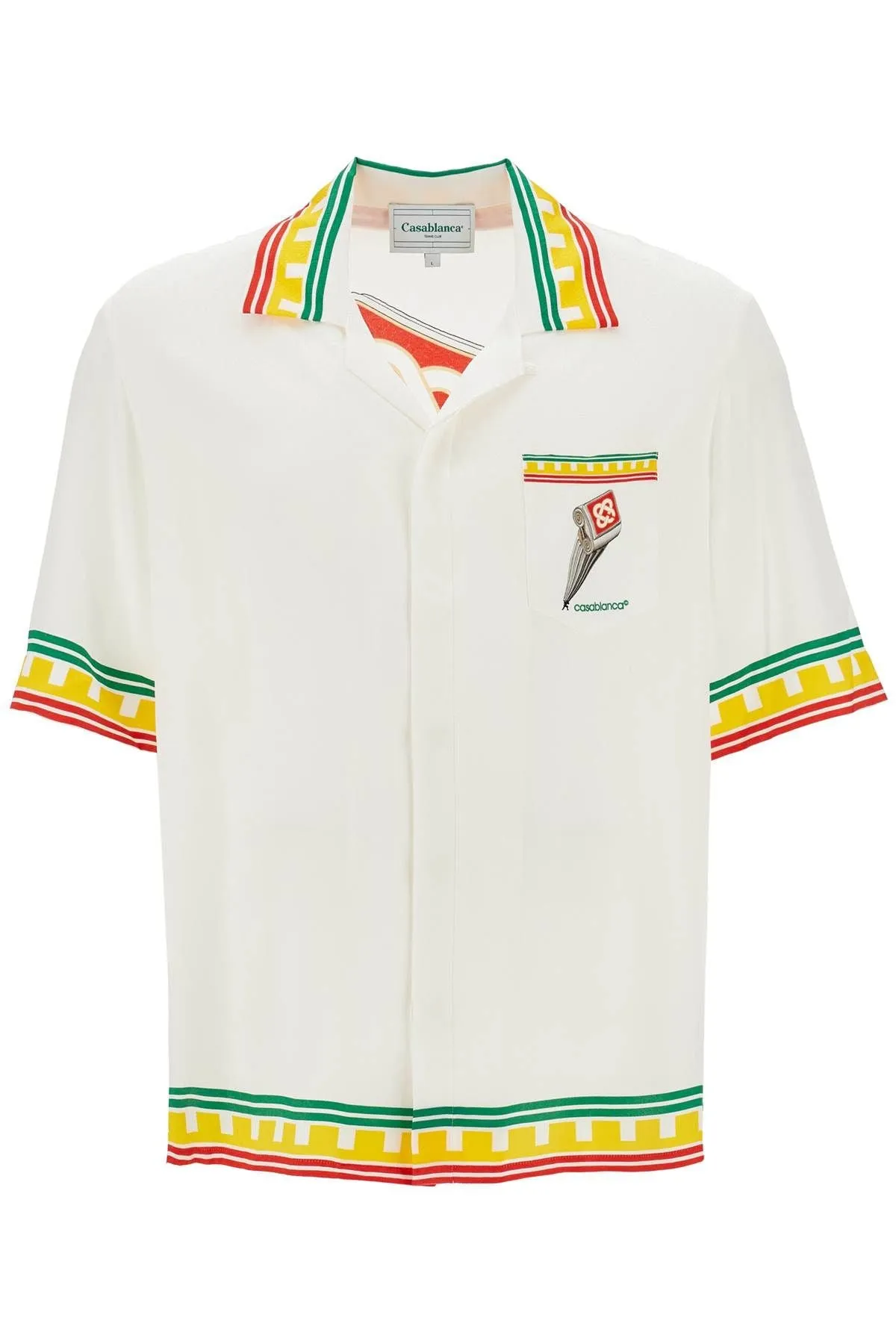Camicia da colonna sporca di seta Casablanca