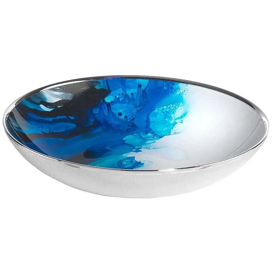 centrotavola Argenesi Bianco, Blu in vetro