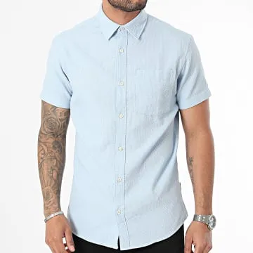 Chemise Manches Courtes Tampa Dobby Bleu Clair