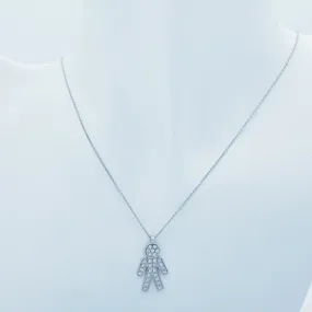 Collana Ciondolo in Oro Bianco 18 kt con Diamanti Certificati - Modello (Uomo)