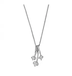 Collana Comete Gioielli donna croce glb 711 oro 18kt bianco con diamanti