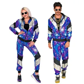 Costume Tuta Anni 80 Disco Unisex per Feste a Tema, Taglia XXL, Adulto