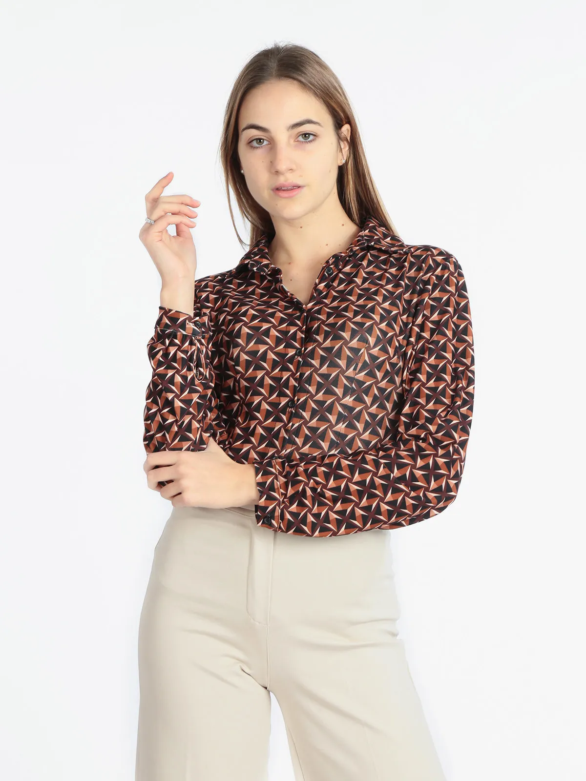 Daystar Chemise femme à imprimés géométriques