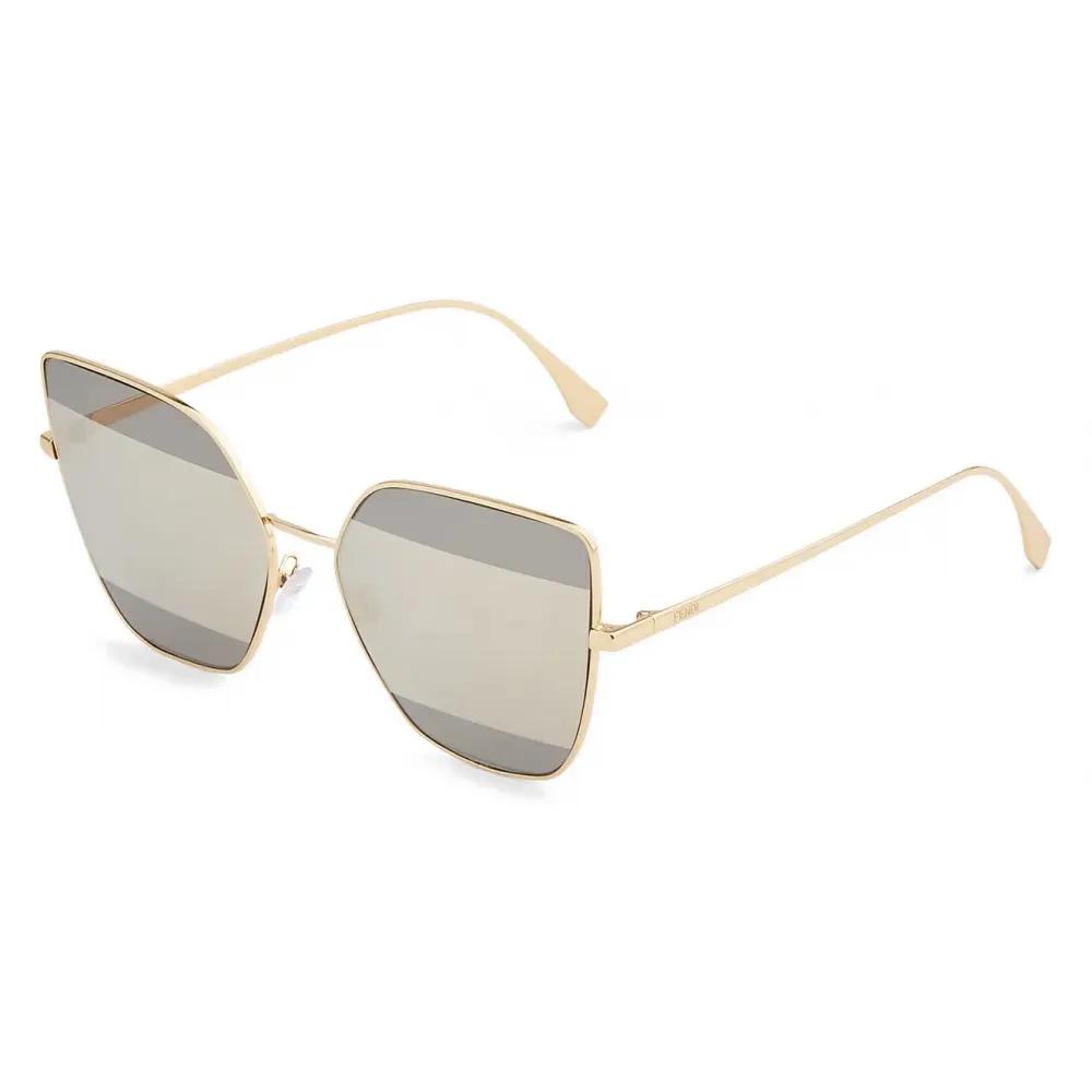 Fendi - Fendi Stripes - Occhiali da Sole Cat-Eye - Oro Grigio - Occhiali da Sole - Fendi Eyewear