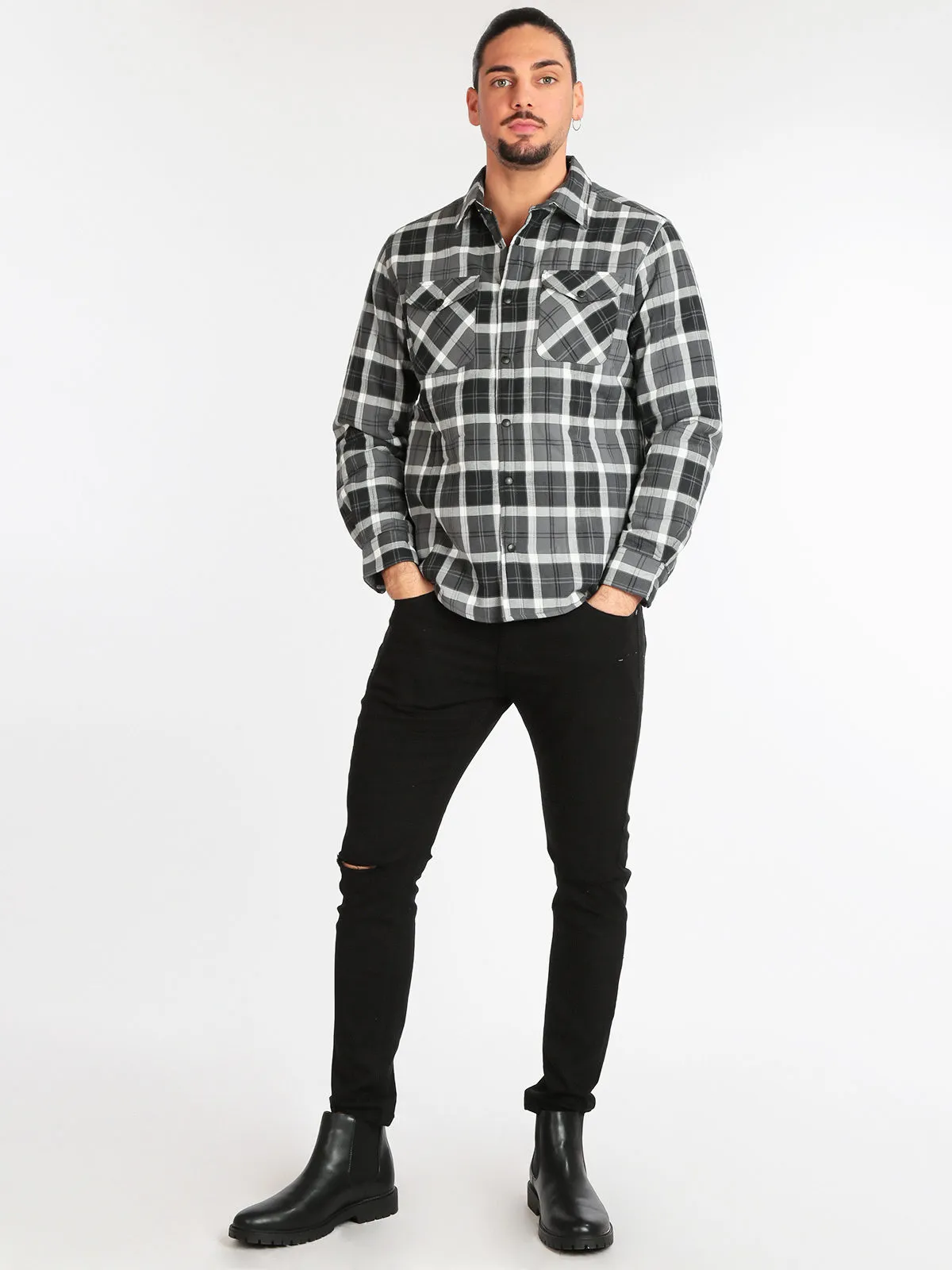Guy Chemise homme matelassée à carreaux