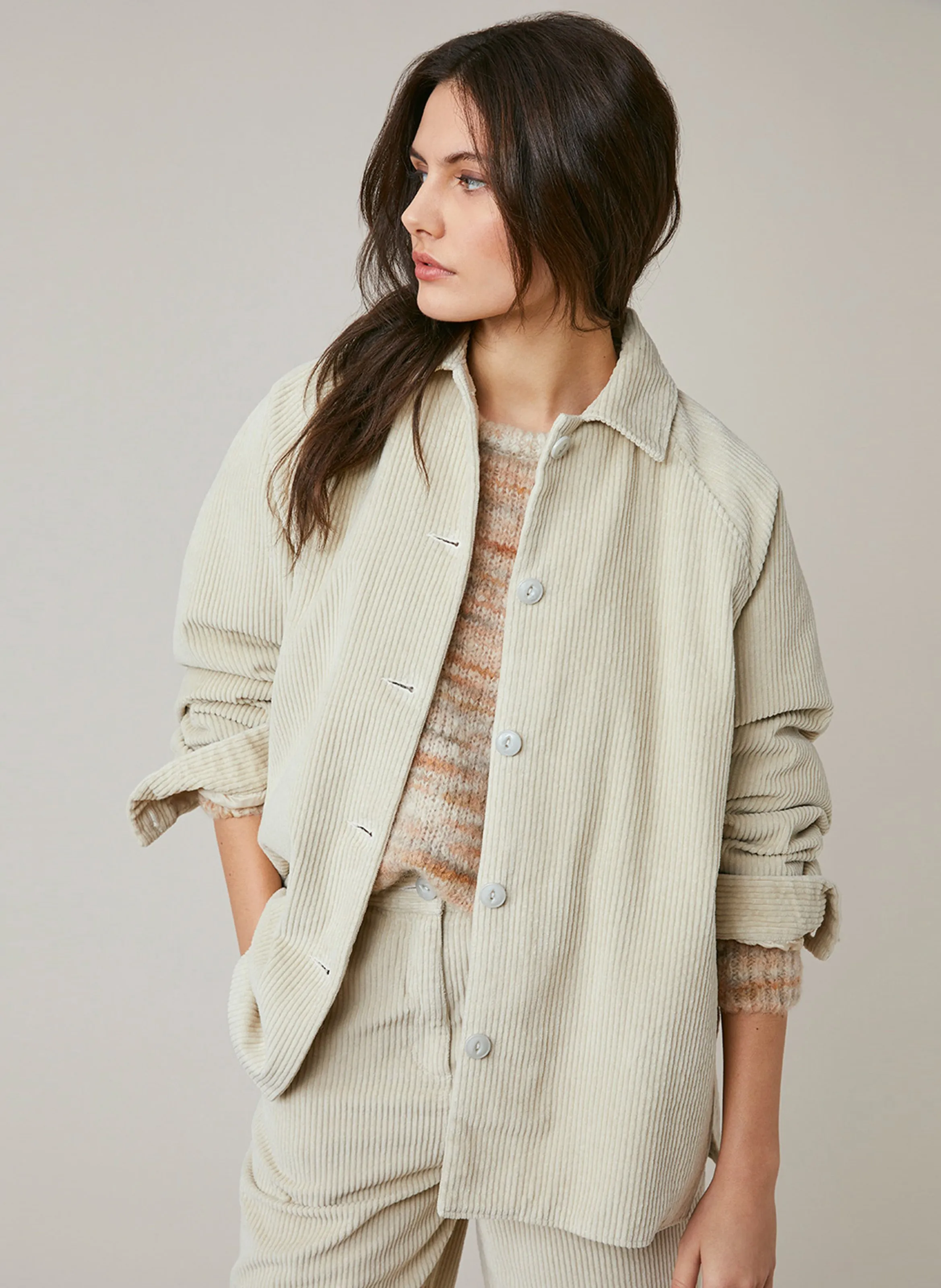  HARRIS WILSON   FRANCESCA - Veste col classique en coton | Blanc