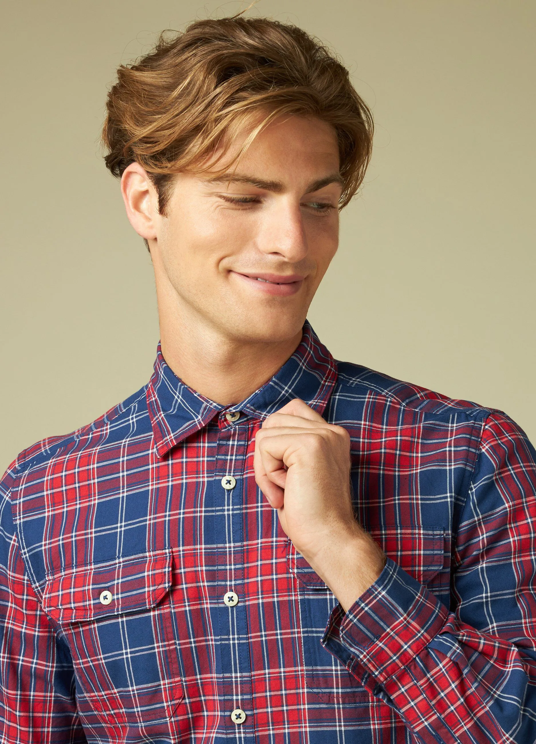 J. HART & BROS  Camicia check in puro cotone uomo