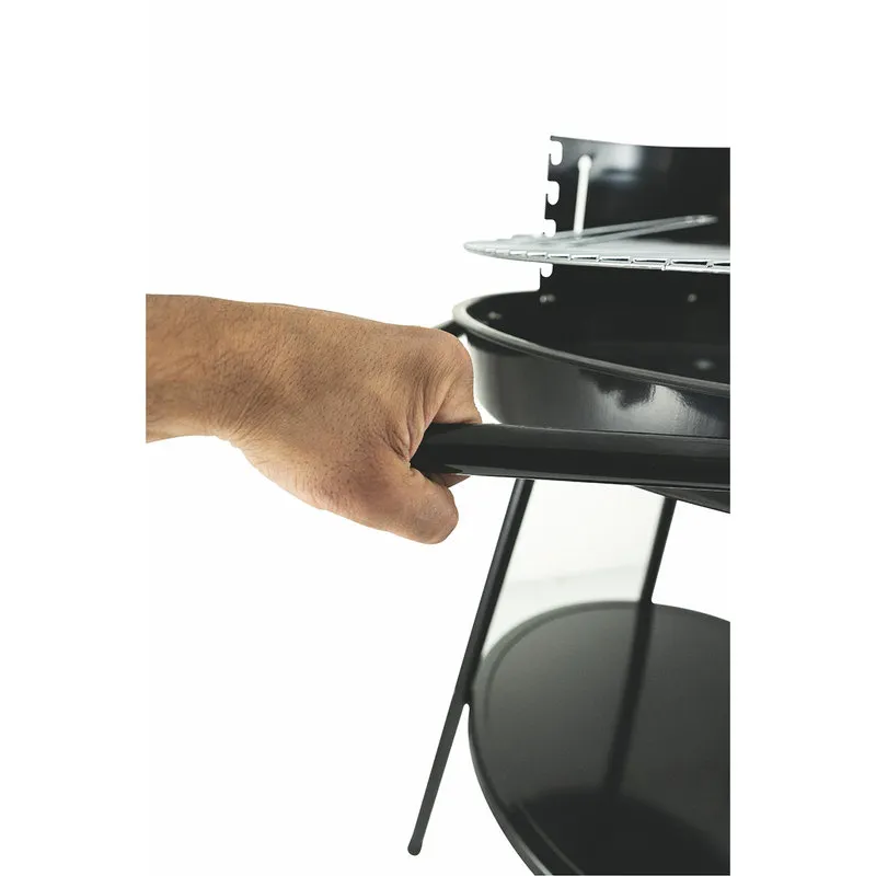 Kooper BBQ tondo nero con ruote 51x84,5cm