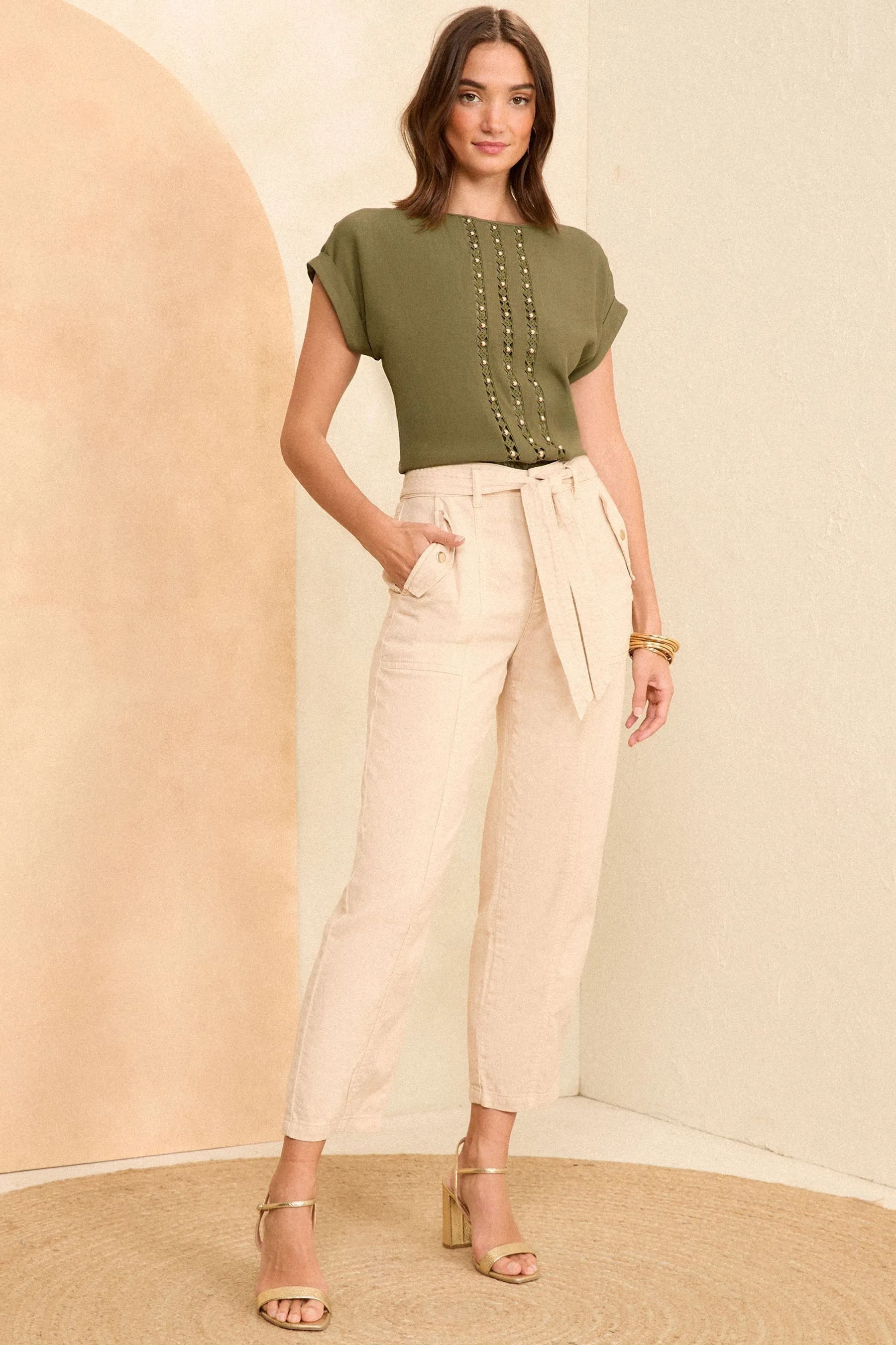 Love & Roses Roll Sleeve T-Shirt    