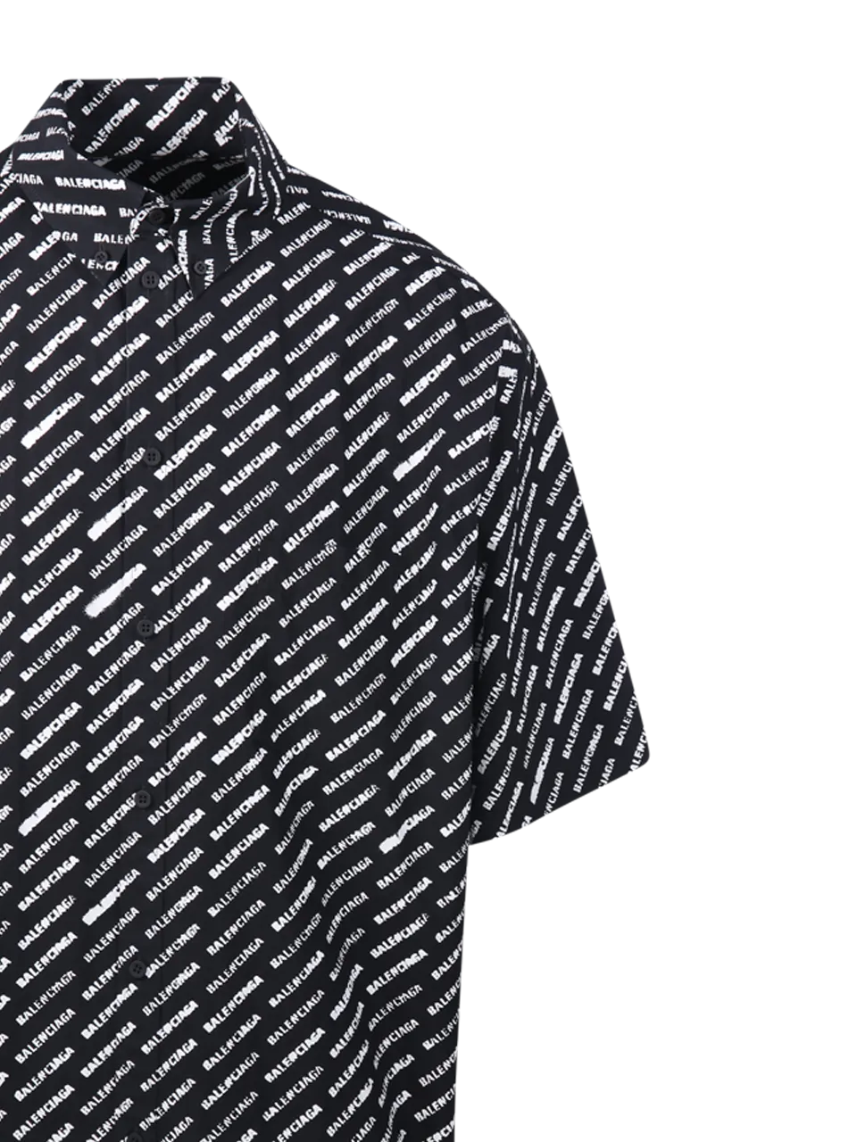 MEN BALENCIAGA BLACK COTTON LARGE FIT SHIRT WITH LOGO