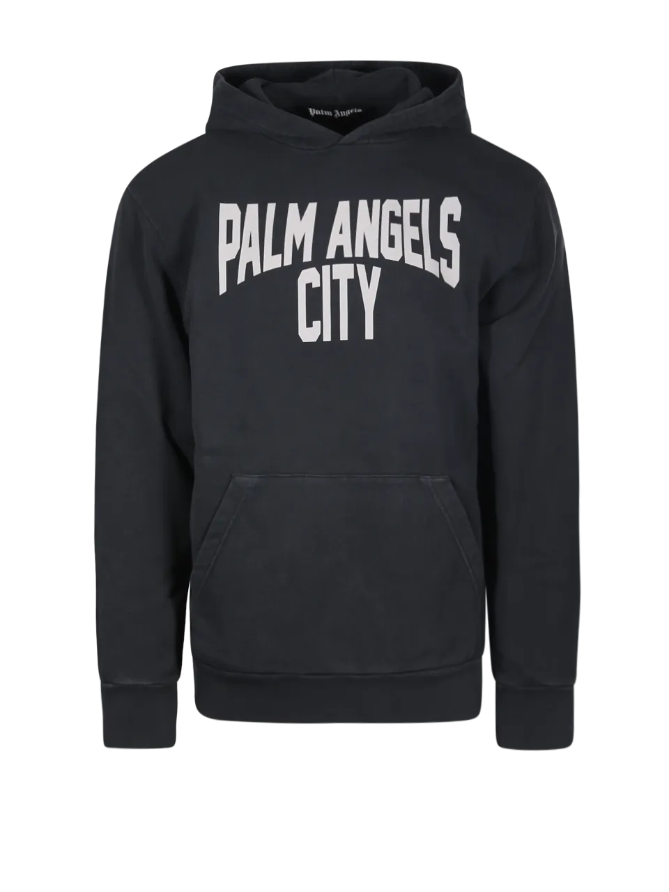 MEN PALM ANGELS BLACK COTTON PA CITY WASHED HOODY SWEATSHIRT