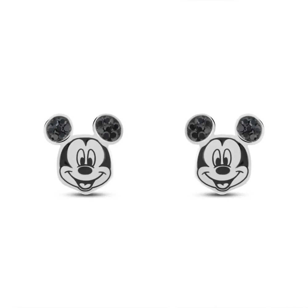 Orecchini Lobo Mickey Mickey Mouse & Friends Acciaio Cristallo Nero 1672066