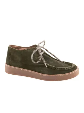 Original olive green desert boots with colored spare laces