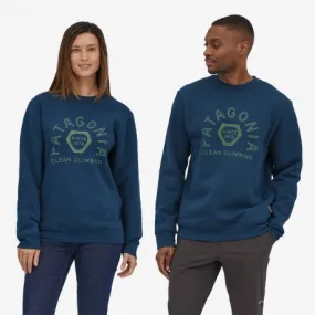 PATAGONIA Clean Climb Hex Uprisal Crew Sweatshirt TIDEPOOL BLUE