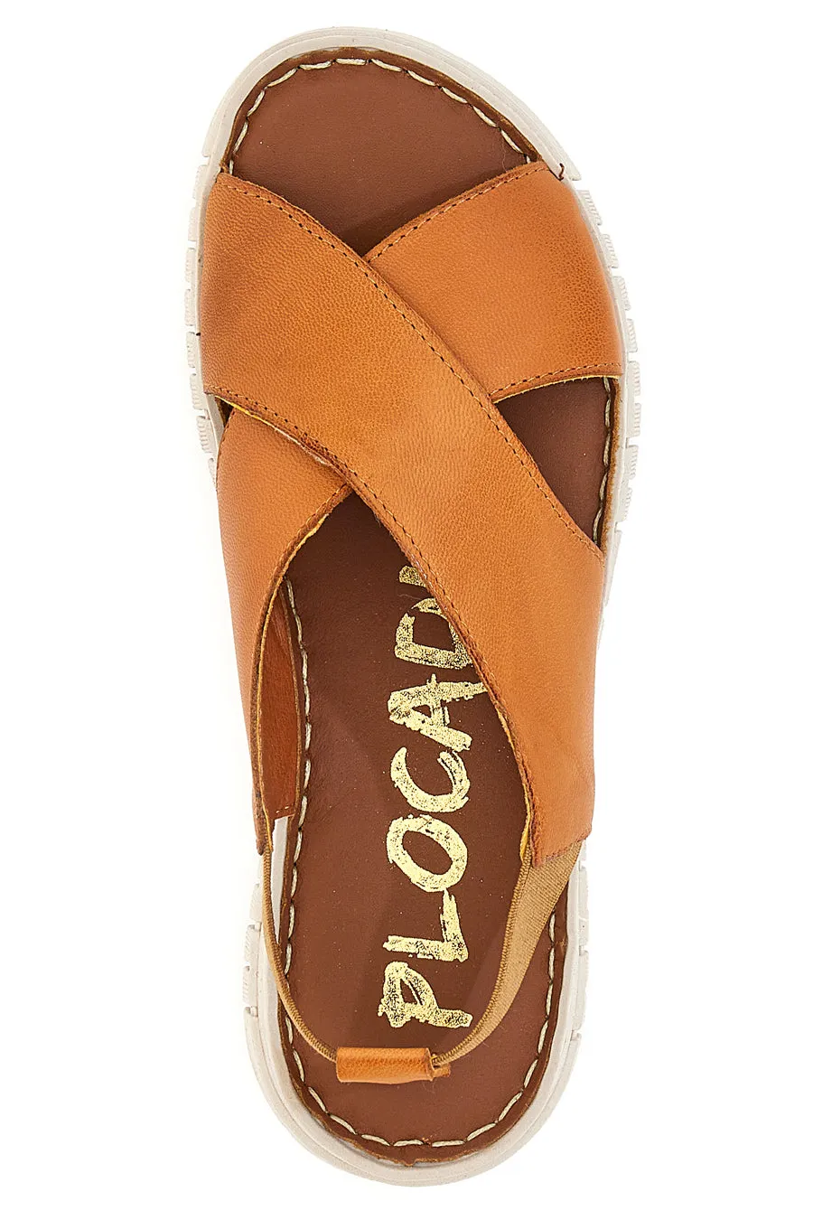   PLOCADI Sandali in Vera Pelle Cognac Plocadi 341045