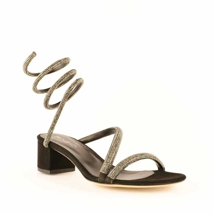 Rago collection sandalo Cleopatra strass nero