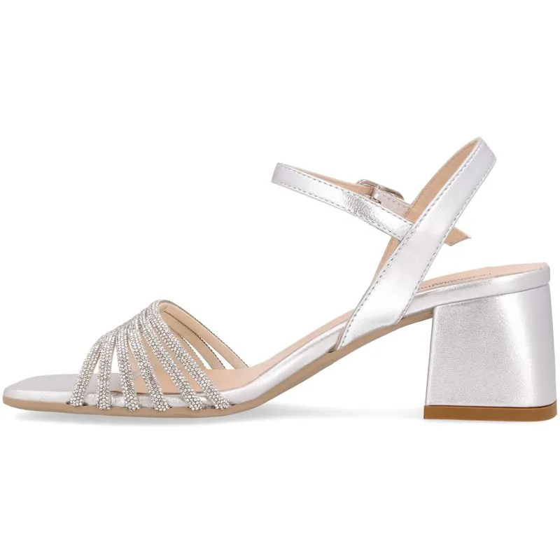 Sandalo in pelle con tacco Shiny 