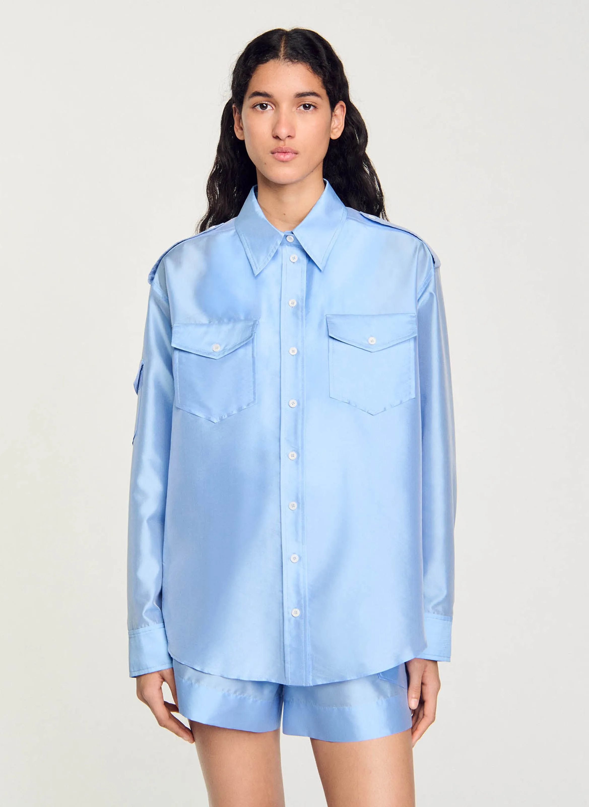  SANDRO   Camicia colletto classico | Blu