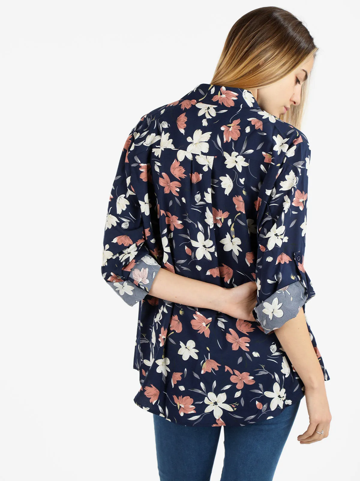 Solada Chemise fleurie manches longues femme