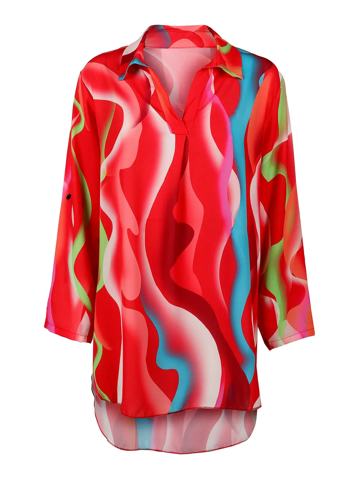 Solada Chemise longue femme col V