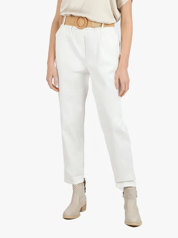 Solada Pantalon large femme avec ceinture