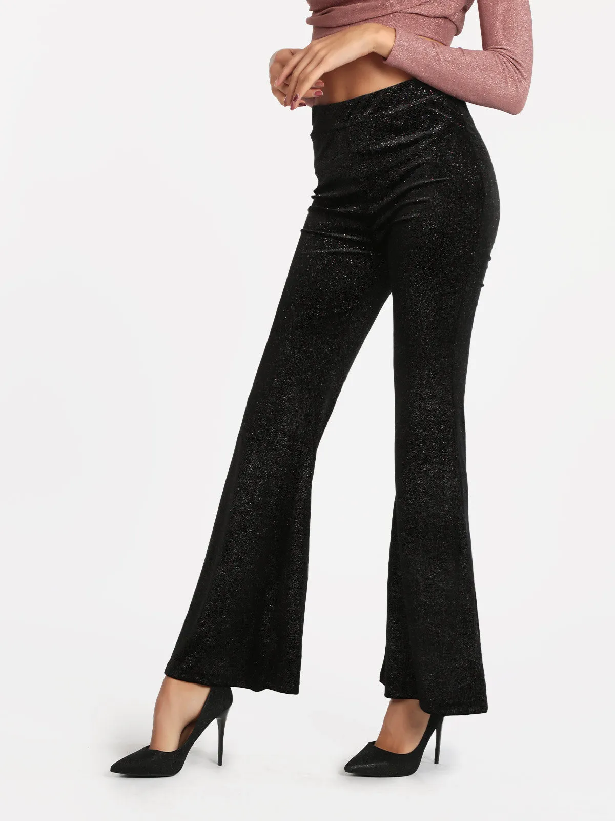 Solada Pantalon évasé en velours pour femme élégante