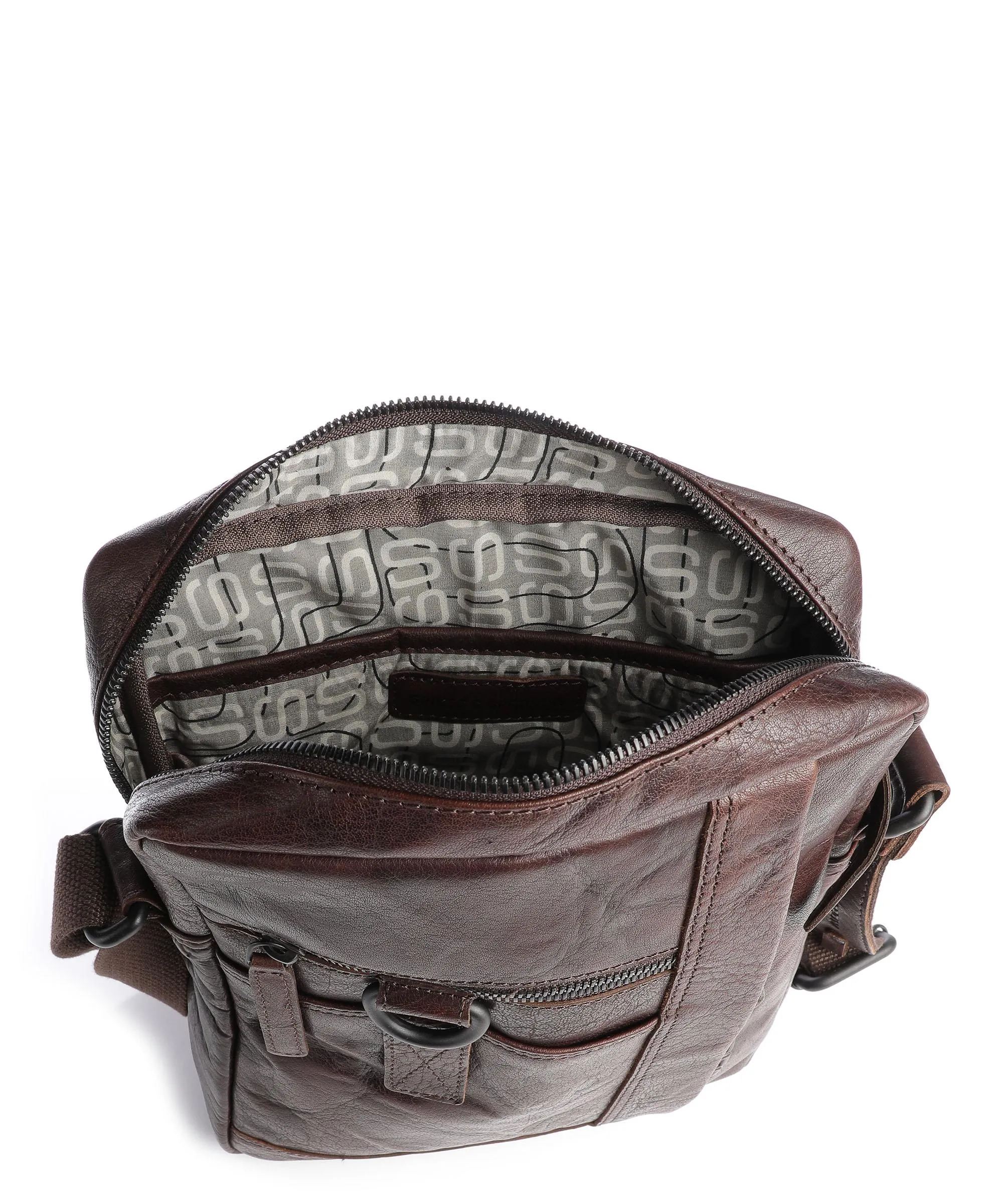  Spikes & Sparrow Bronco Borsa a tracolla pelle di bufalo marrone scuro  