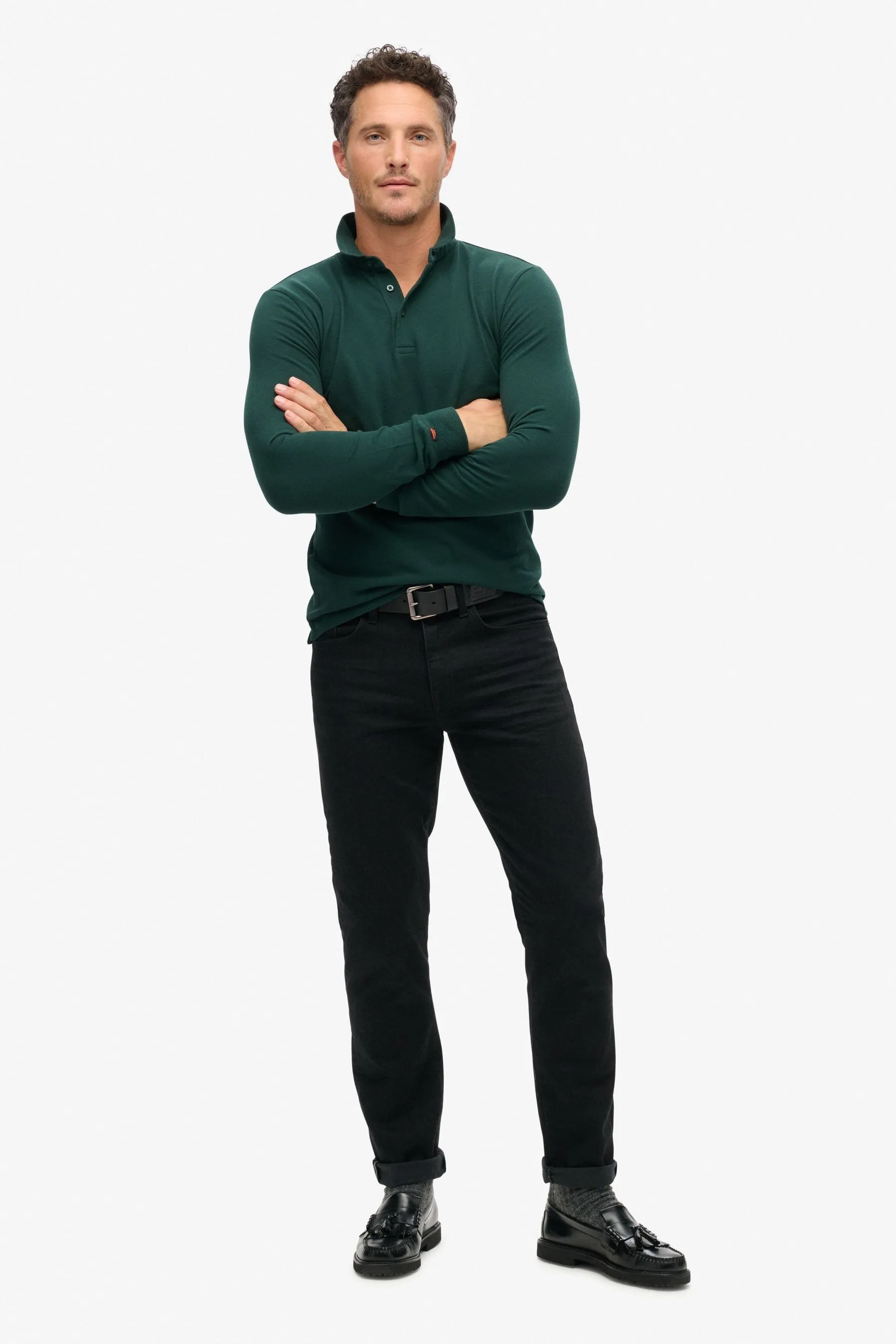 Superdry Manica lunga - Polo in piqué di cotone