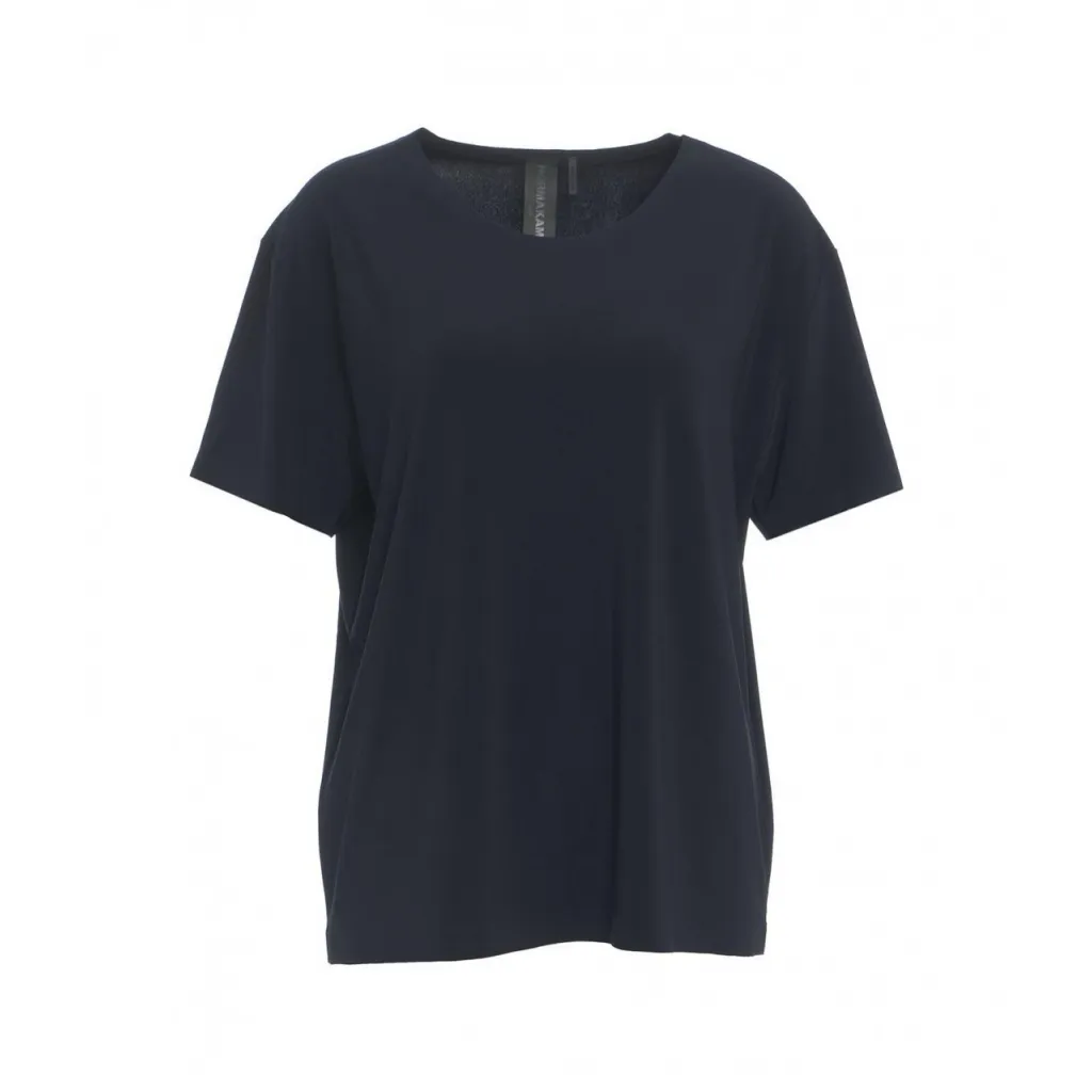 T-shirt con girocollo blu scuro