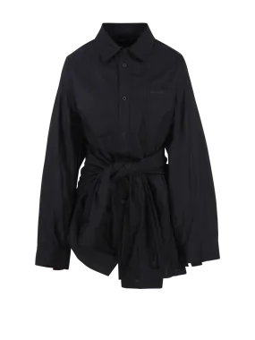 WOMAN BALENCIAGA BLACK COTTON CUT UP SHIRT