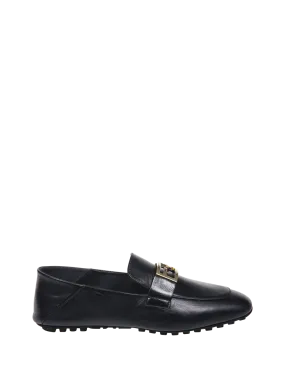 WOMAN FENDI BLACK LAMB LEATHER BAGUETTE LOAFER